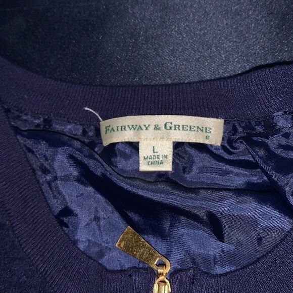 Fairway and Greene Women’s Full Zip Sweatshirt Size L Navy Blue - Picture 5 of 5